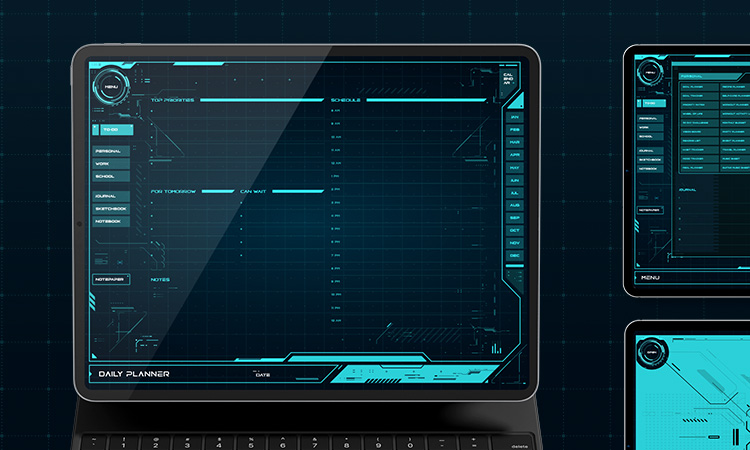 Life+ Neon-noir undated digital planner