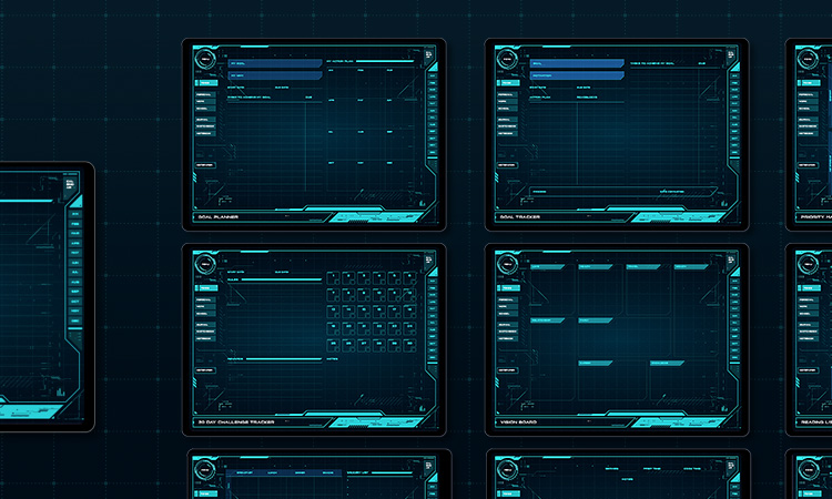 Life+ Neon-noir undated digital planner